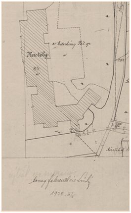 Fehrentheil László aláírása Szigliget 1927-ben készült földmérési térképének részletén